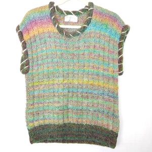 90s Vintage Jumpers Ombre Rainbow Wool Knit Sweater M